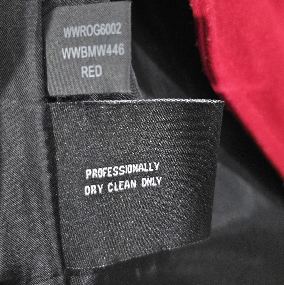 Black Rivet Red Pea Coat Jacket - Picture 7 of 8